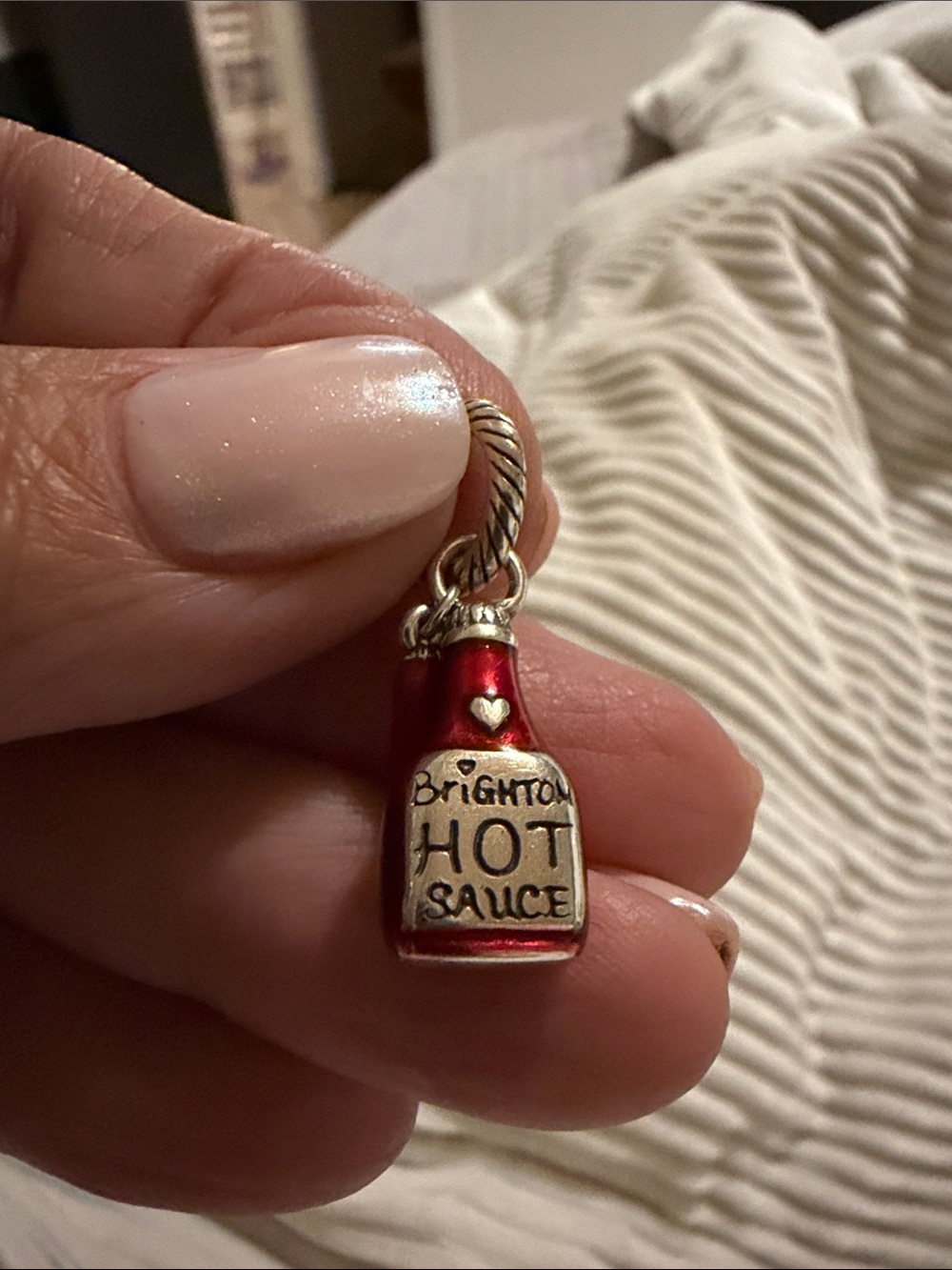 Brighton Louisiana state charm Red Hot Sauce Bottle